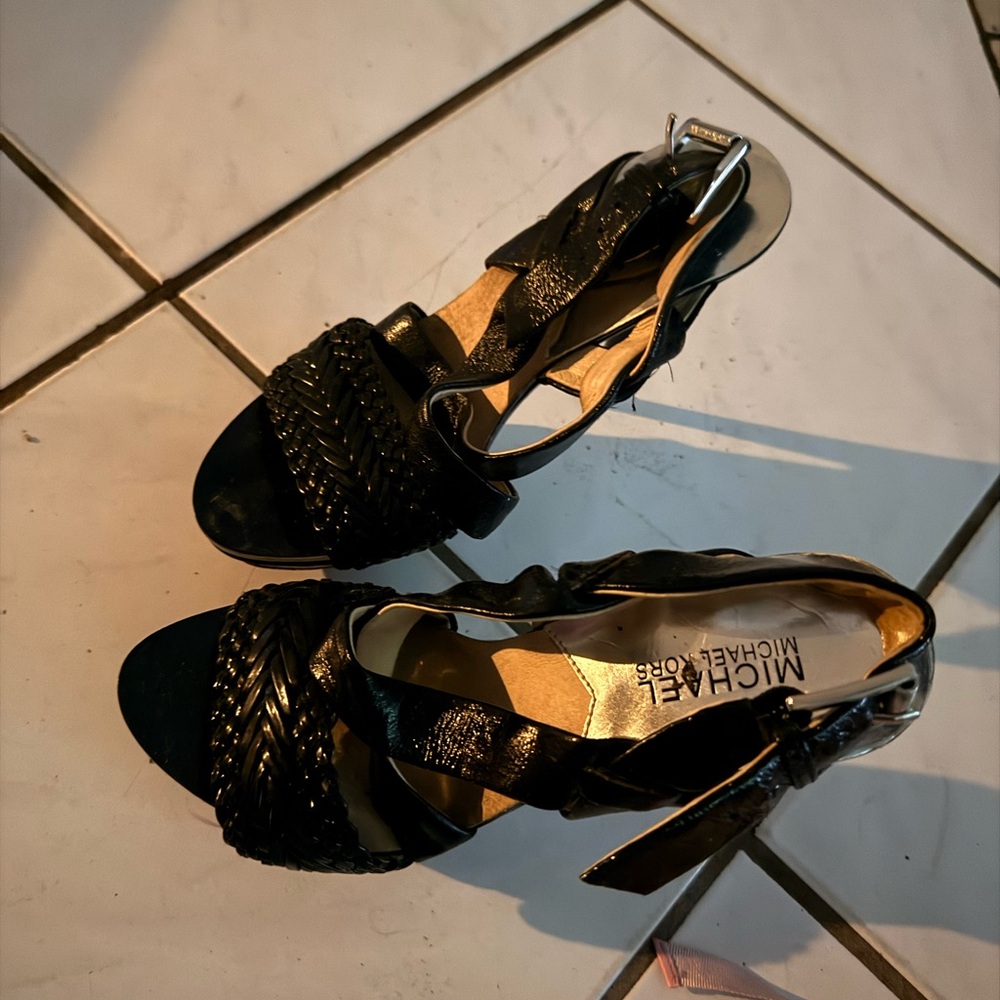 Michael Kors Elegant Black Woven Heels